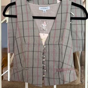 Adorable Plaid Skirt and Vest set